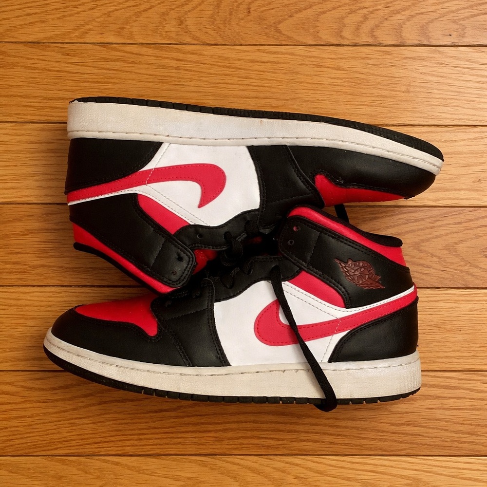 Jordan Kids Black, Red, and White Sneakers